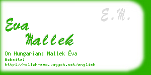 eva mallek business card